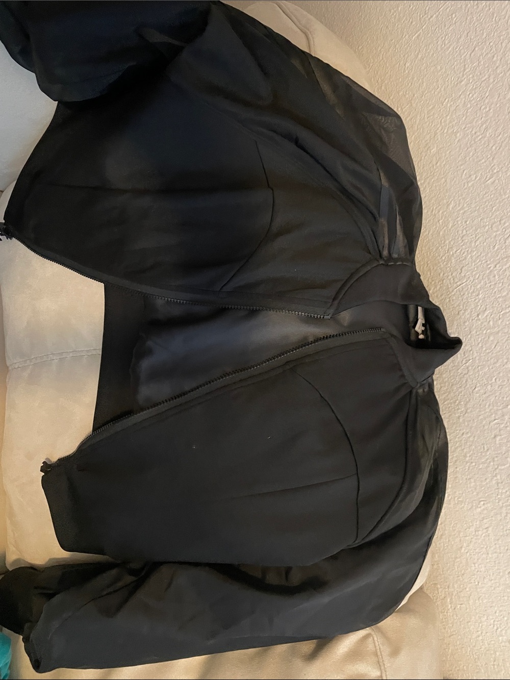 adidas Originals Black Cropped Bomber Jacket with Sheer Sleeves - Picture 11 of 16